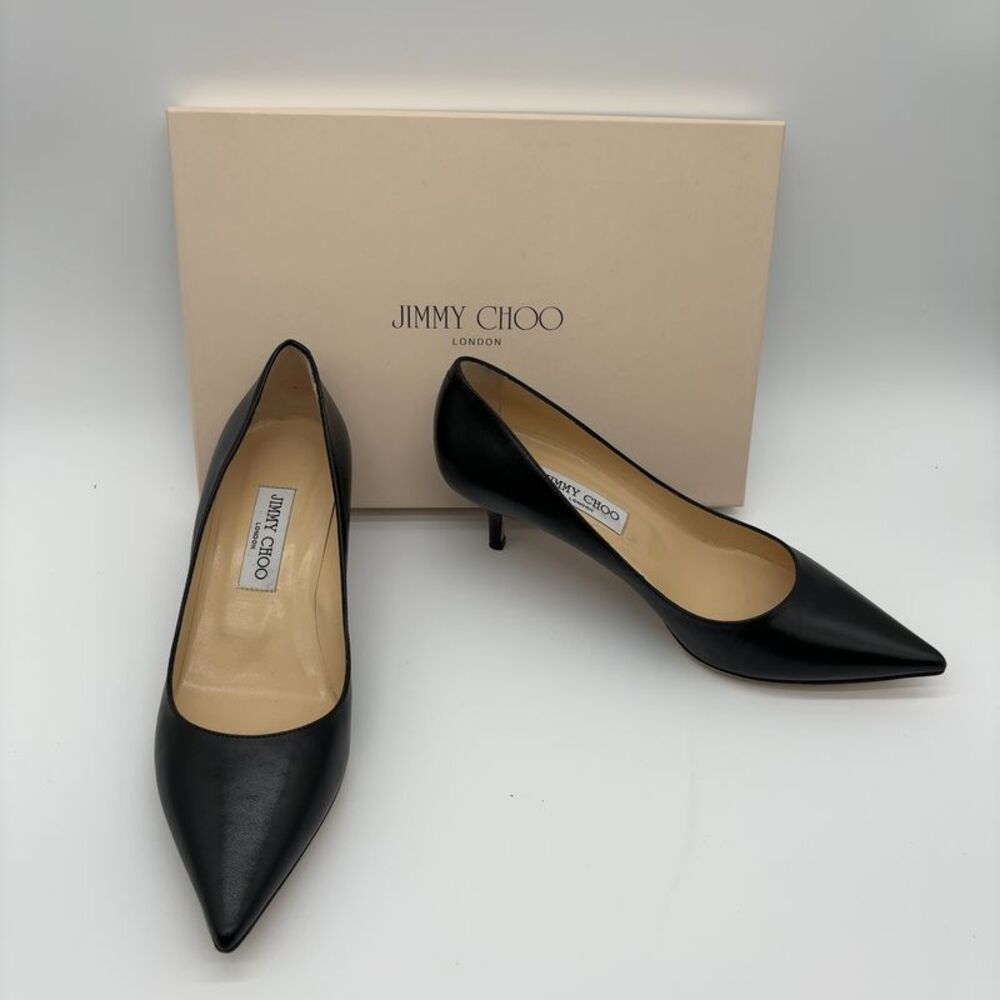 Jimmy Choo Jimmy Choo Black Kid Leather Pointed-Toe Heels